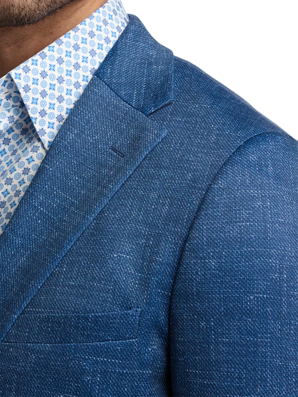 Knit Soft Touch Single Breasted Notch Lapel Sport Coat - Blue - Image 6