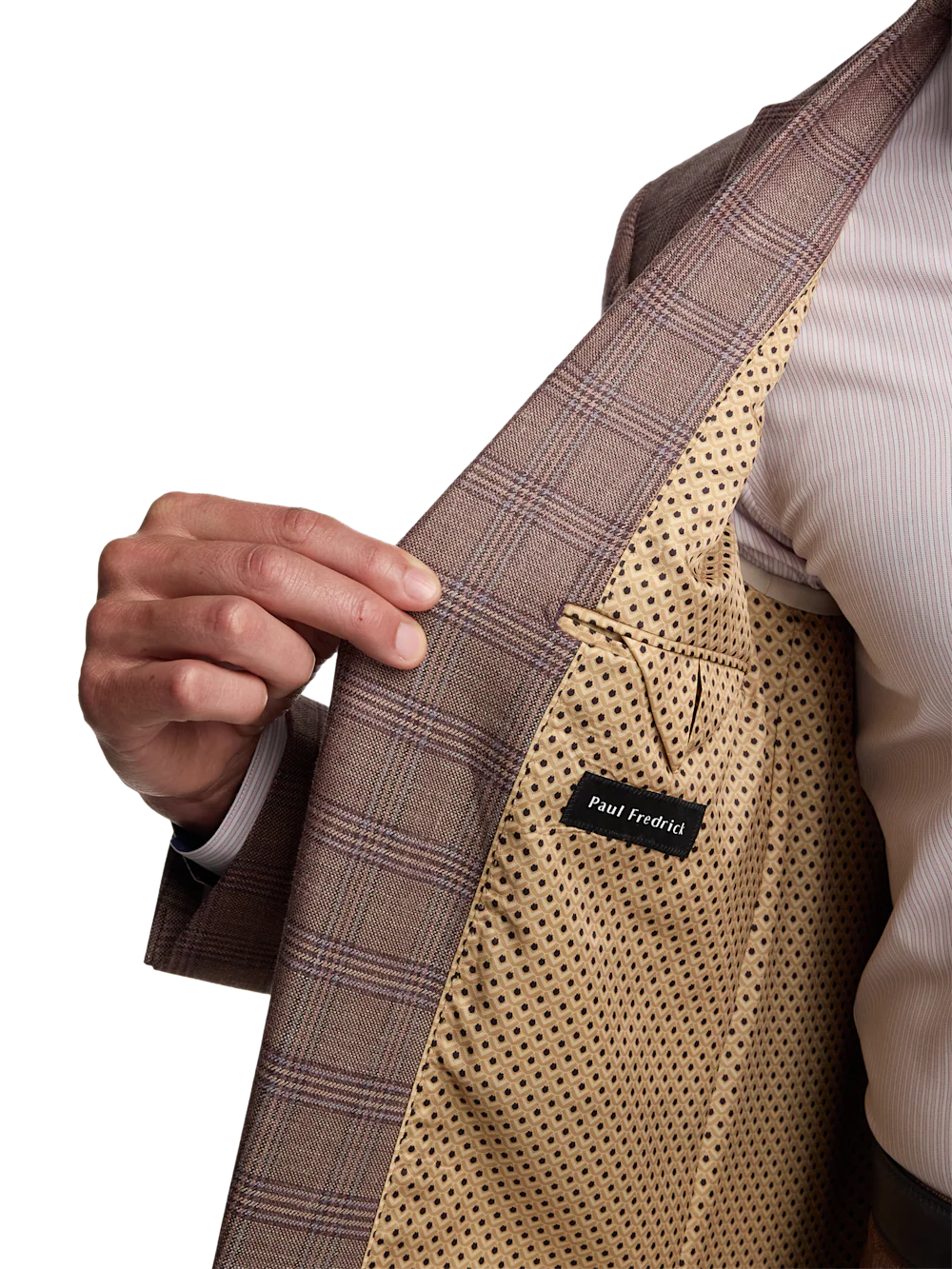 Plaid Linen Blend Single Breasted Notch Lapel Suit Jacket - Wine Plaid - Image 4