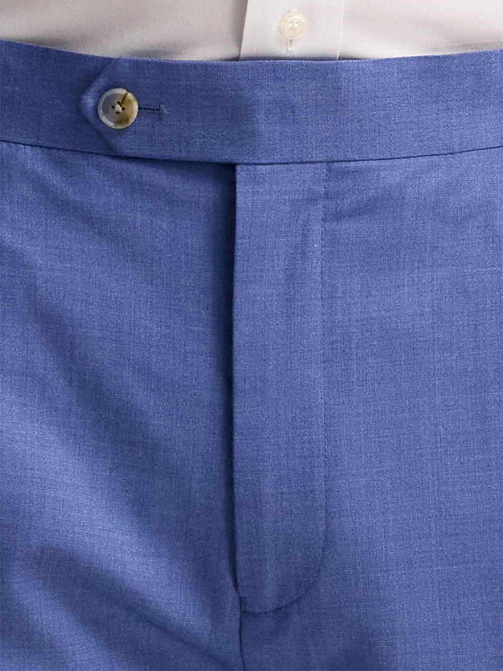 French Blue Wool Stretch Bengaline Suit Pants - French Blue - Image 8